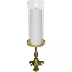 Kit Castiçal Candelabro Alto Ouro Velho 21x12 Cm Com Donzela 24x9cm (vela Não Inclusa) - KI.11 - Paludo Artigos Católicos