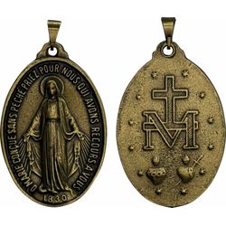 Medalha Milagrosa Ouro Velho 28x43 Mm Grande - ME.38 - Paludo Artigos Católicos