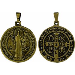 Medalha São Bento Ouro Velho Grande 30 Mm - ME.41 - Paludo Artigos Católicos