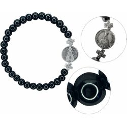 Pulseira Nossa Senhora Aparecida Hematita 6mm - PU.37 - Paludo Artigos Católicos