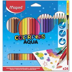 Lapis de Cor 24 Cores Aquarela Color Peps Maped - ... - Papelaria Mendonça
