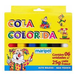 Cola Colorida 6 Maripel - 11024 - Papelaria Mendonça