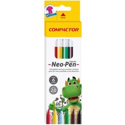 Caneta Hidr 6 Cores Compactor Neo Pen Gigante - 60... - Papelaria Mendonça