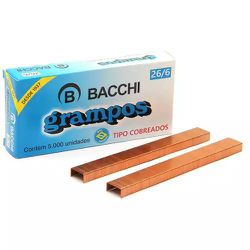Grampo Grampeador Bacchi 26/6 c/ 5000uni Cobreado ... - Papelaria Mendonça