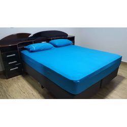 Lençol Malha Queen Liso Azul Piscina elástico com ... - Pargany