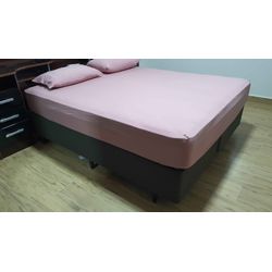 Lençol Malha Queen Liso Rosa Seco elástico com 2 F... - Pargany