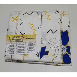 Lençol Malha Casal Padrão Estampado Geometrico Azu... - Pargany