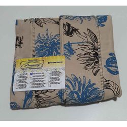 Lençol Malha Casal Padrão Estampado Florido Azul e... - Pargany