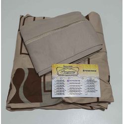 Lençol Malha Casal Padrão Estampado Geometrico Mar... - Pargany