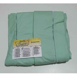 Lençol Malha Casal Padrão Liso Verde Agua e 2 fron... - Pargany