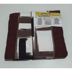 Lençol Malha Casal Padrão Liso Marrom com fronhas ... - Pargany