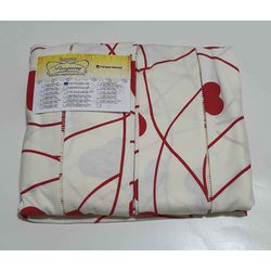 Lençol Malha Casal Padrão Estampado Coração Vermel... - Pargany