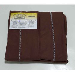 Lençol Malha Casal Padrão Liso Marrom elastico com... - Pargany