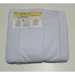 Lençol Malha Casal Padrão Liso Branco elastico com... - Pargany