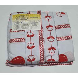 Lençol Malha Casal Padrão Estampado Coração com fu... - Pargany