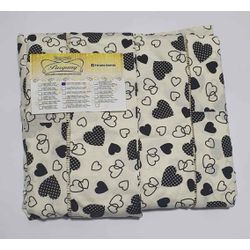 Lençol Malha Casal Padrão Estampado Coração Preto ... - Pargany