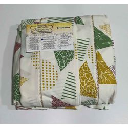 Lençol Malha Queen Estampado Geométrico Bege Verde... - Pargany
