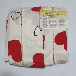 Lençol Malha Super King Estampado Coração Vermelho... - Pargany