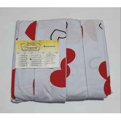 Lençol Malha Super King Estampado Coração Vermelho... - Pargany