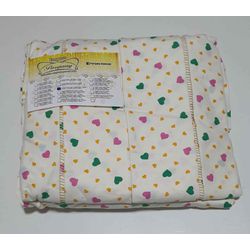 Lençol Malha Super King Estampado Coraçãozinhos Ve... - Pargany