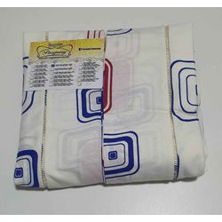 Lençol Malha Casal Padrão Geometrico Azul Vermelho... - Pargany