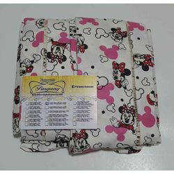 Lençol Malha Casal Padrão Estampado Minie com fund... - Pargany