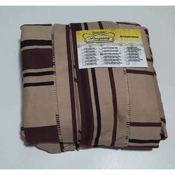 Lençol Malha Casal Padrão Estampado Listrado Marro... - Pargany