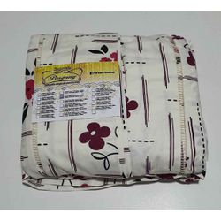 Lençol Malha Queen Estampado Florido Bordo com fun... - Pargany