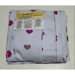 Lençol Malha Queen Estampado Coração Pink com fund... - Pargany