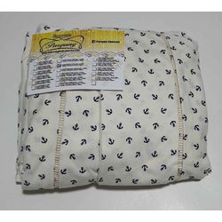 Lençol Malha Queen Estampado Ancora com fundo marf... - Pargany