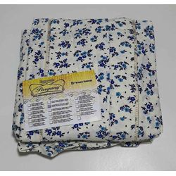 Lençol Malha Queen Estampado Florzinhas Azul com f... - Pargany