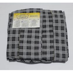 Lençol Malha Queen Estampado Quadriculado Preto Ci... - Pargany