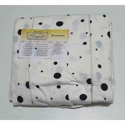 Lençol Malha Super King Estampado Bola Preta fundo... - Pargany