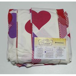 Lençol Malha Super King Estampado Coração Vermelho... - Pargany
