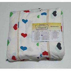 Lençol Malha Super King Estampado Coração Colorido... - Pargany