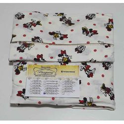 Lençol malha Solteiro Estampado Minie com fundo Ma... - Pargany