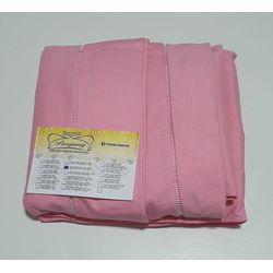 Lençol Malha Queen Liso Rosa Iogurt elástico com 2... - Pargany