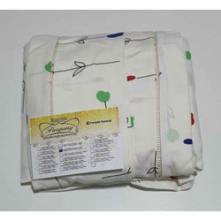 Lençol Malha Queen Estampado Tulipa com fundo Marf... - Pargany