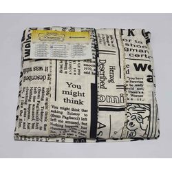 Lençol Malha Queen Estampado Jornal com fundo Marf... - Pargany