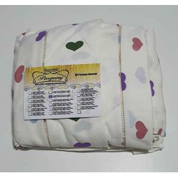 Lençol Malha Queen Estampado Coração Colorido com ... - Pargany