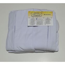 Lençol Malha Queen Liso Branco elástico com 2 Fron... - Pargany
