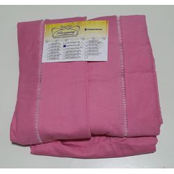 Lençol Malha Queen Liso Rosa elástico com 2 Fronha... - Pargany