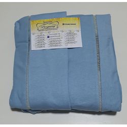 Lençol Malha Queen Liso Azul BB elástico com 2 Fro... - Pargany