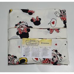 Lençol malha Solteiro Estampado Minie fundo marfim... - Pargany