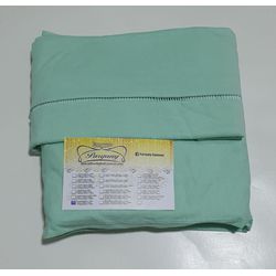 Lençol malha Solteiro Liso Verde Agua com 1 Fronha... - Pargany
