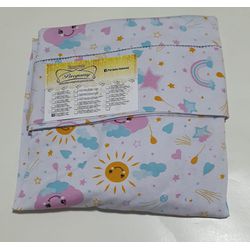 Lençol malha Solteiro Estampado Nuvens fundo Branc... - Pargany