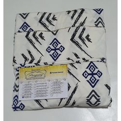 Lençol malha Solteiro Estampado Listrado Azul Marf... - Pargany