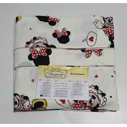 Lençol malha Solteiro Estampado Minie com fundo ma... - Pargany