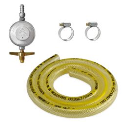 KIT REGISTRO P/ GAS COM MANGUEIRA E ABRAÇADEIRA - Paris Aqualux