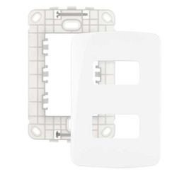 PLACA 4X2 2 MODULOS 19431 B3 BRANCO - MARGIRIUS - Paris Aqualux